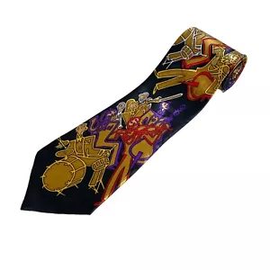 Vintage Enigma Swanky Jazz Band Musical Instruments Players Necktie Men’s Tie - Picture 1 of 9