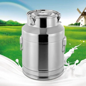 28L Milk Can Stainless Steel Milk Bucket Wine Pail Bucket Milk Can Tote Jug 304 - Picture 1 of 16