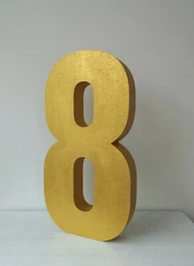 Styropor Zahl 80 cm Geburtstag Jubiläum gefärbt Gold Goldene Hochzeit Styropor - Picture 1 of 9