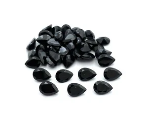 Lote de 5 piedras preciosas sueltas corte de pera turmalina negra natural 7*10 mm 10 quilates - Imagen 1 de 5