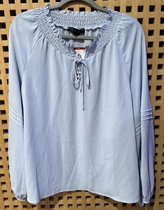 Social Standard by Sanctuary Tallie Long Sleeve Peasant Top Size SMALL Seaspray - Picture 1 of 3