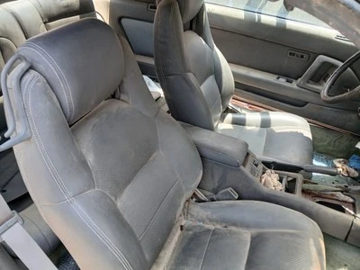 86-1/2 TOYOTA SUPRA MK3 FRONT GRAY LEATHER SEATS PAIR - Image 1 of 4
