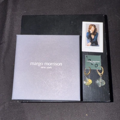 Stunning Margo Morrison New York 925 Silver & Labradorite Pierced Flat Earrings - Image 1 of 3