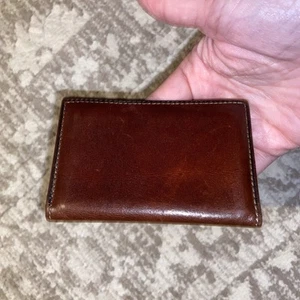 Cartera plegable Bosca manchada a mano de cuero marrón para hombre hecha en EE. UU. De colección - Imagen 1 de 10