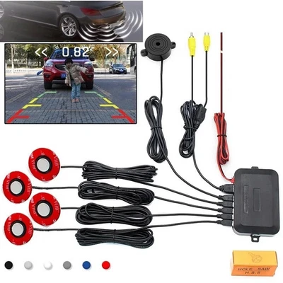 CVBS Car Video Parking Sensor Reverse Backup Radar Detector Assistance 16mm - Image 1 of 4