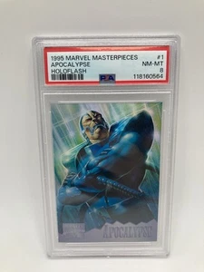 1995 FLEER MARVEL MASTERPIECES HOLOFLASH REFRACTOR APOCALYPSE X-MEN PSA 8 NM-MT - Picture 1 of 2