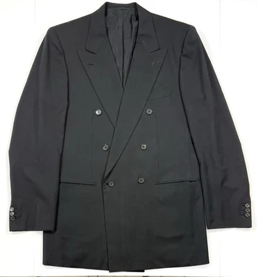 Brioni Mens Double Breasted Suit Jacket Sz 40 Long Blazer Peak Lapel Bespoke - Image 1 of 4