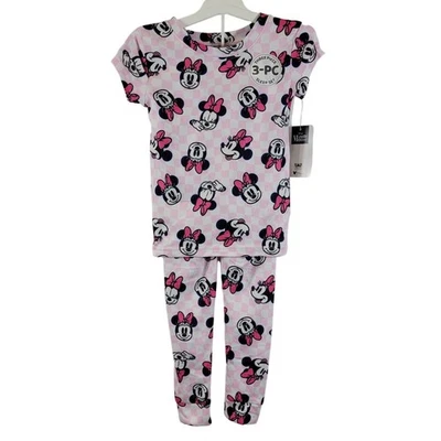Juego de 3 pijamas rosa Disney Minnie Mouse talla 4 nuevo con etiquetas Foto 1 de 4