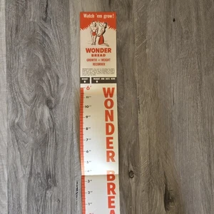 Wonder Bread Growth Weight Recorder Chart 6 Feet With Letter Vintage - Picture 1 of 5