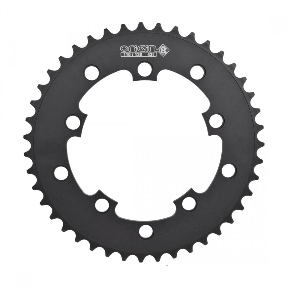 Origin8 Single Speed Chainring 43t 110mm / 130 BCD 5-Bolt Aluminum Blk Rd MTB - Image 1 of 1