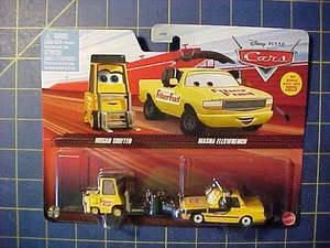 DISNEY PIXAR CARS MEGAN SHIFTER & MASHA ELLSWRENCH! FIBER FUEL CREW MEMBERS! NIP - Picture 1 of 4