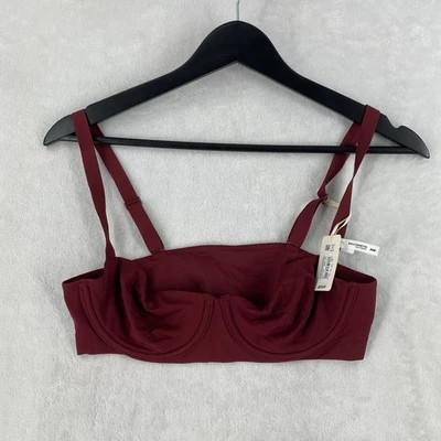 Smoothez Aerie Bra Women's 36B Balconette Sheer Mesh Unlined Underwire Red Wine - Image 1 of 4