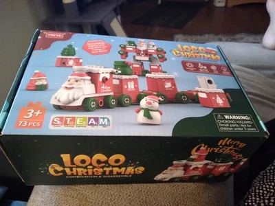 Christmas Train Block Set • Loco Christmas • Santa Train/Robot Block Set 73pc - Image 1 of 4