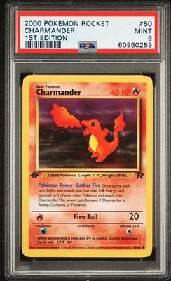 2000 Pokemon Rocket Charmander - 1st Edition 50/82 - PSA 9 MINT!! - Image 1 of 2