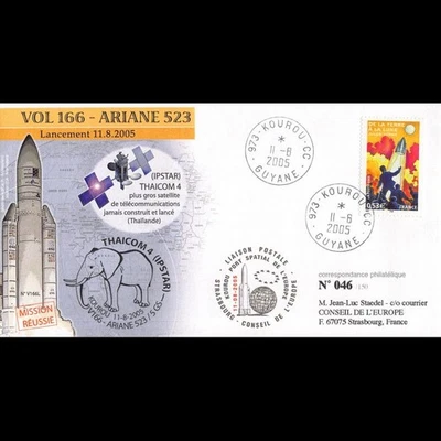 V166L T1 - ARIANE VOL 166 PLUS GROS SATELLITE TÉLÉCOM. THAICOM 4 - Immagine 1 di 2