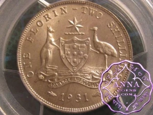Australia 1931 Florin PCGS MS63 - Bild 1 von 3