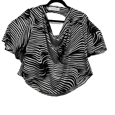 T-bags 洛杉矶女式上衣 Y2k 斑马印花美国制造波西米亚尺寸 XS * 清色 — 第 1/4 张图片