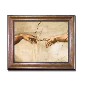 Bronze Framed Creation of Adam (Detail) Canvas Artwork 28 in x 36 in Framed Size - Picture 1 of 1