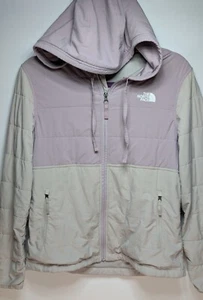 North Face Damen Hoodie gesteppt Full Zip Medium lila/grau Mountain Sweatshirt - Bild 1 von 17
