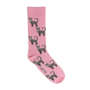 845072 CAT PINK LAFITTE PATTERNED SOCKS COMBED COTTON MENS SIZE AU 6-11 - Picture 1 of 1