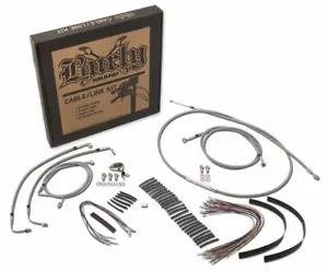 BAGGER 16 " Apes Stainless Brake Line Cable Kit 2014-17 Harley Touring Non-ABS - Picture 1 of 7