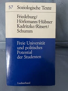 Freie Universität und politisches Potential der Studenten Sozial. Texte Band 57 - Bild 1 von 24