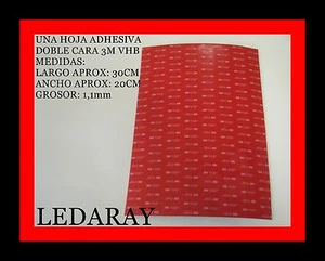 HOJA LAMINA 3M VHB™ ADHESIVA DOBLE CARA/LARGO:30CM X ANCHO:20CM X GROSOR:1,1mm - Imagen 1 de 2