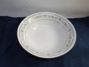 Sango Tivoli #8305 Round 9" Vegetable Serving Bowl~ Pink Flowers & Blue Shells - Picture 1 of 4