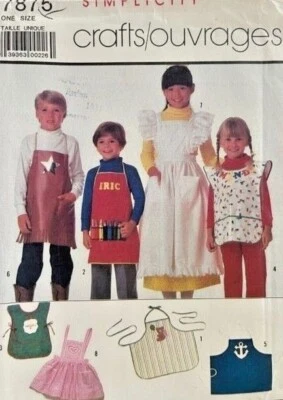 1980's VTG Simplicity Children's Apron Pattern 7875 UNCUT - Image 1 of 2