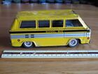 CORVAIR TIN FRICTION SCHOOL BUS  8" LONG MADE IN JAPAN VERY RARE KTS TOYS DENTS