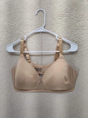 Hanes Women Bra 3XL Brown Nylon Blend Wireless Adjustable Comfort Fit Strap - Image 1 of 4