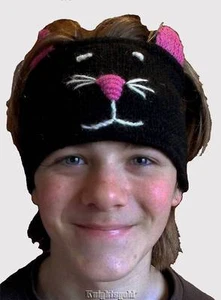 Head Sweat Band 100% Wool Handknit Polyfleece Lined 48 cm Nepal - Bild 1 von 8