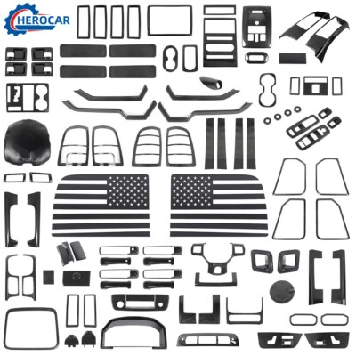 Carbon Fiber Interior Full Decor Cover Trim Bezel Kit For Dodge Ram 1500 2010-12 - Imagem 1 de 4