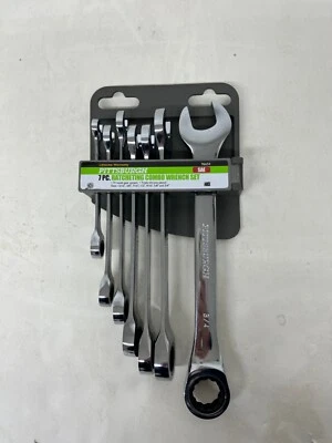 Pittsburgh Professional 7 pc Piece SAE Ratcheting Combo Wrench Set 96654 Ratchet - Image 1 of 2