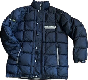 VTG 90s MECCA USA Insulated Puffer Down Winter Jacket Mens XL Blue Full Zip RARE - Picture 1 of 13