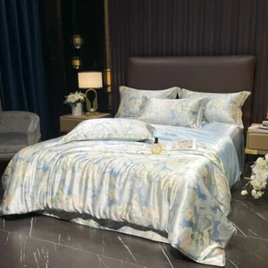 Mulberry Silk Bedding Set Luxury Smooth Duvet Cover Fitted/Flat Sheet Pillowcase - Picture 1 of 48