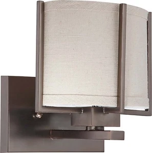 Hazel Bronze LED Wall Sconce With Khaki Fabric Shade $119 - Picture 1 of 1
