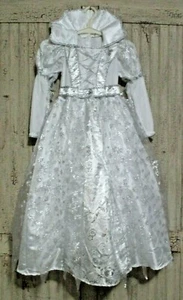 2017 MGM ICE PRINCESS PARTY/HOLIDAY DRESS/COSTUME~WHITE&SILVER~ SNOWFLAKES~6/8 - Picture 1 of 12