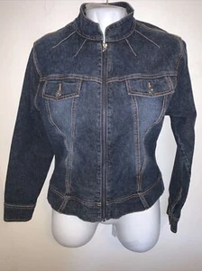 NWT Women’s Claire.DK Inspires You Dark Blue Jenim Stand-Up Collar Jacket SZ.38 - Picture 1 of 9