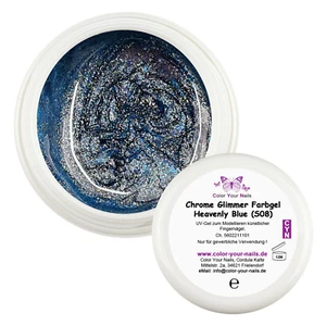 5g Premium Sparkling Chrome Farbgel  heavenly blue  (S08) Blaues Glitzergel  - Bild 1 von 1