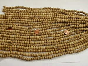 20 Strands 15" India Handmade Water Buffalo Bone Brown Round Beads (JN-13) ⭐ - Picture 1 of 13
