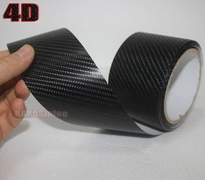 DIY Adhesive Black 4D Texture Carbon Fiber Vinyl Tape Wrap Sticker Film Decal AB - Picture 1 of 7