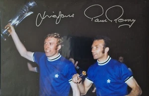 Leeds United Signed A4 Photo Of Mick Jones And Paul Reaney 1971 Fares Cup - Picture 1 of 1