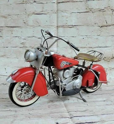 Red Indian Motorcycle 1:8-Scale Diecast 1956 Scout Handcrafted Figure Hot Cast - Image 1 of 4