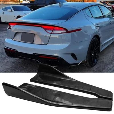 Glossy Black Sport Rear Bumper Side Splitter Spats for Kia Stinger 2018-2023 - Изображение 1 из 4