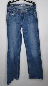 Pantalones de mezclilla Reclaim para mujer talla 26s Bootcut desgastados 5 bolsillos tiro bajo 100 % algodón - Imagen 1 de 7
