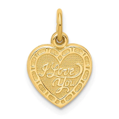 Dije de corazón I Love You de oro amarillo de 10k Foto 1 de 3