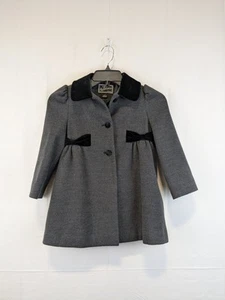 Rothschild Velvet Accent Pea Coat Girls Size 5 - Picture 1 of 7