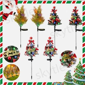 US Christmas Tree Stake LED Light Waterproof Solar Powered Garden Yard Decor - Picture 1 of 41