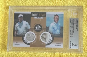 2014 SP Game Used Tour Gear Dual Purple Tiger Woods/Arnold Palmer #10/10 BGS 9 - Bild 1 von 3
